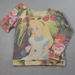 Disney Alice in Wonderland Sweatshirt Women's sz S Character Crewneck Shirt
